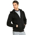 thumbnail image 3 of Men's Heavyweight Fleece Active Casual Cotton Long Sleeve Full-Zip Hoodie, Black 2XL, 1 Pack, 3 of 4