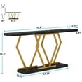 thumbnail image 3 of 70.9 Inch Extra Long Sofa Table，Black and Gold Console Table with Faux Marble Tabletop, Modern Long Entryway Table with Gold Frame, 3 of 5