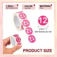 thumbnail image 2 of Number Circle Stickers Round Color Coded Self-Adhesive Labels Rose Red, 2 of 7
