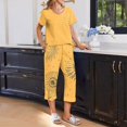 thumbnail image 4 of Lumistal Pajamas Set for Women Summer Pajamas Casual Soft Short Sleeve Tshirt and Crop Pants Matching Sets 2 Piece Pajamas Set Lounge Sets for Women, 4 of 6
