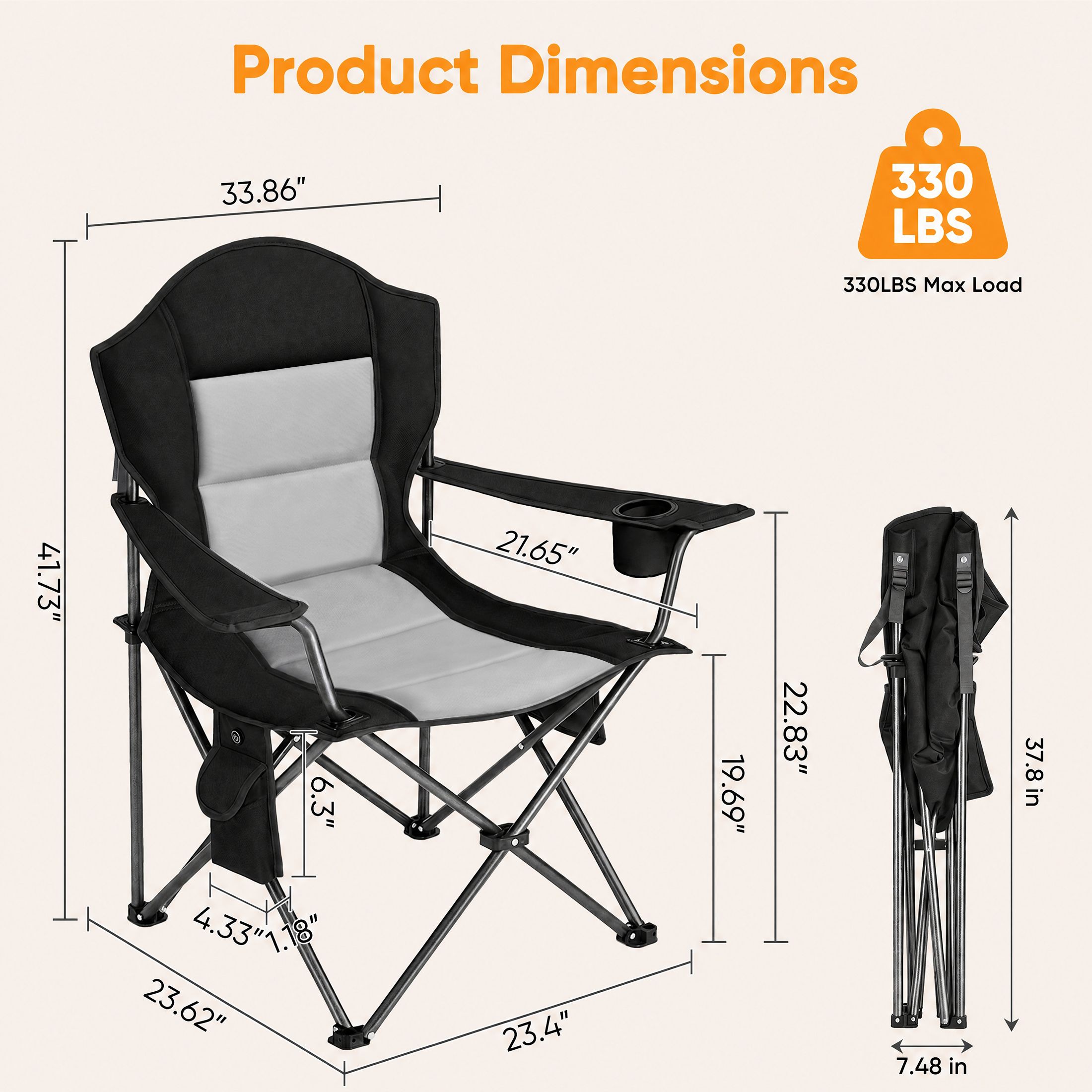 EDX Oversized Heated Camping Chair with Dual Zone Heating photo 5