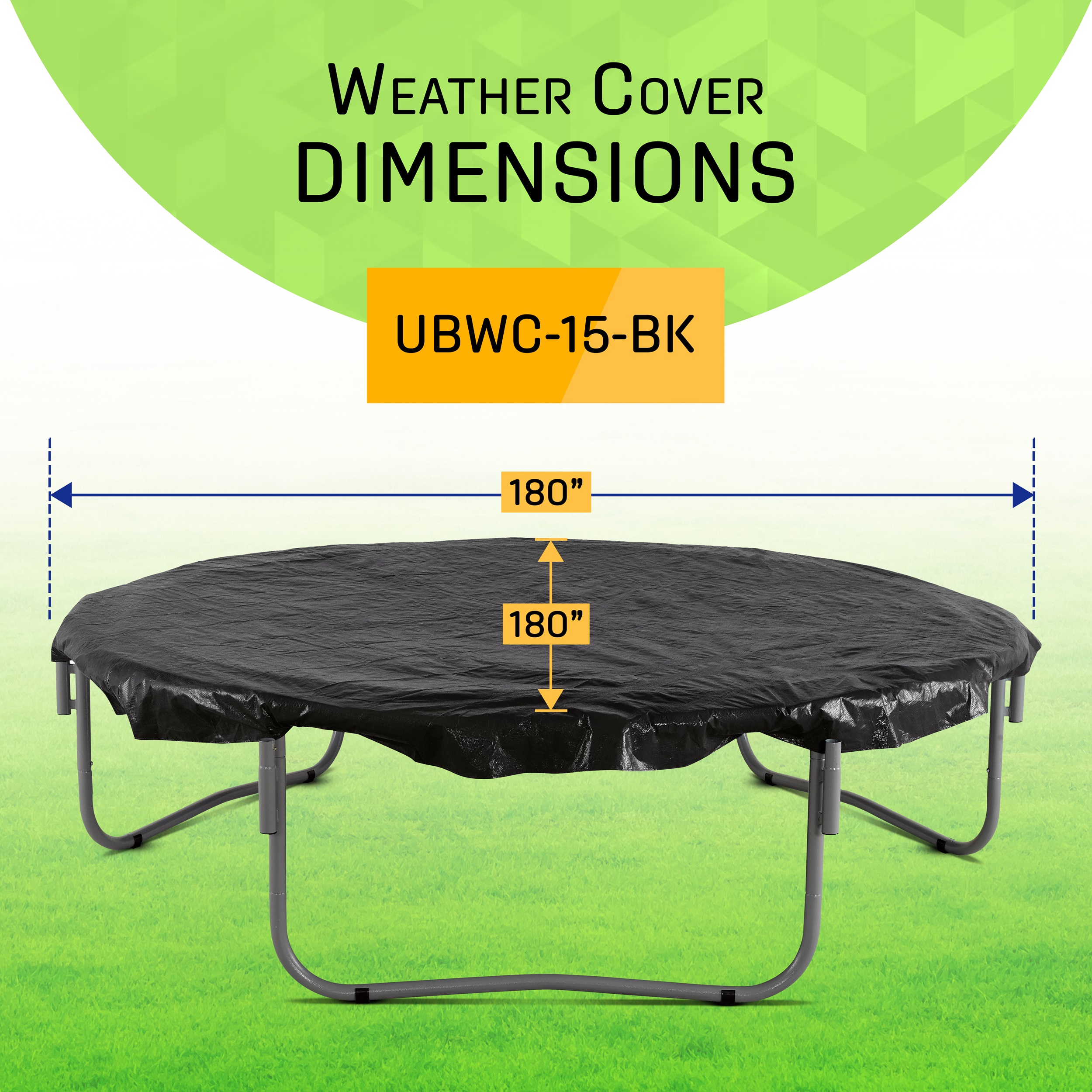 Machrus Upper Bounce 15ft Round Trampoline Weather Cover - Weather-Resistant Trampoline Protective Cover