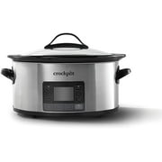 CROCK-POT Crockpot 6-Quart Slow Cooker with MyTime Technology, Programmable Slow Cooker, Stainless Steel