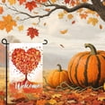 thumbnail image 5 of Double Sided Fall Garden Flag 12x18 Inch Heart Shaped Maple Leaves Tree Autumn Burlap Flag for Outside Yard Holiday Decoration, 5 of 6