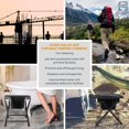 thumbnail image 7 of Kunida Designs Portable Camping Toilet Chair with Bucket - Folding Bedside Commode - Lightweight Foldable Outdoor Porta Potty for Adults - Stainless Steel - 14.5 Inches Tall, 7 of 7