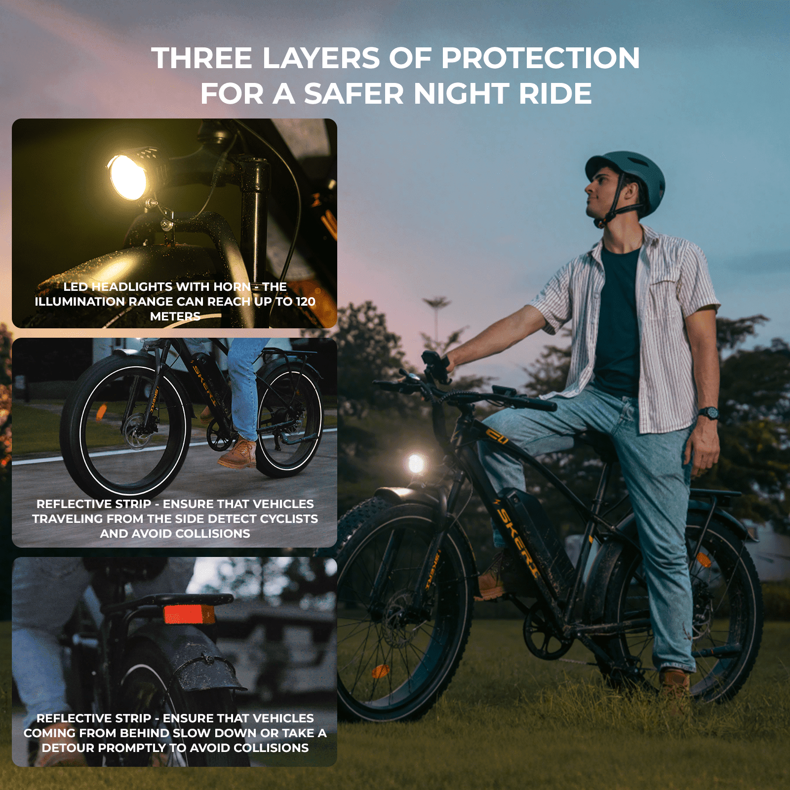 Skeri Electric Scooter, 26"x4.0" Fat Tire E Bike, 500W (Peak 1000) Motor, 48V 15.6Ah Removable Battery*2, 60 Miles & 25 mph, Electric Bicycle with 7 Speed and Front Suspension, Black