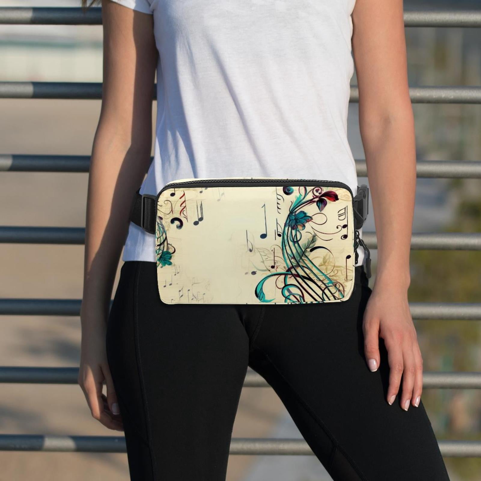Notes Lightweight Adjustable Fanny Pack with Extension Strap - Unisex Crossbody Bag Fanny Bag