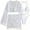 White, variant on Women 4 Piece Swimsuits, Knot Front Long Sleeve Shirt, Fringe Cover-up Skirt Bottom, Halter Strings Bikini, High Cut Thong Swimsuit Sets