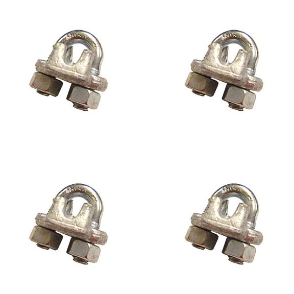 1-1/8" Galvanized Drop Forged Wire Rope Clips - 4 Pack