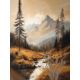 thumbnail image 1 of Qisvanset 12x16 Inch Autumn Mountain Forest Canvas Wall Art, Warm Earth Tone Rustic Nature Home Wall Decor, 1 of 8