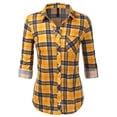 thumbnail image 1 of JJ Perfection Womens Long Sleeve Plaid Button Down Shirt (Female Plus Size Available), 1 of 3