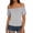 Gray, variant on Women's Summer Cap Sleeve Boat Neck Off Shoulder Top Going Out Slim Fit Tops Y2K Tight Shirts Black,L