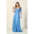 thumbnail image 3 of Women's May Queen MQ1860 Short Sleeve V Neck Mother Of Bride Plus Size Dress Peri Blue 2XL, 3 of 9