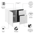thumbnail image 3 of Pemberly Row 30W Office Storage Cabinet With Lockable Drawers in White, 3 of 7
