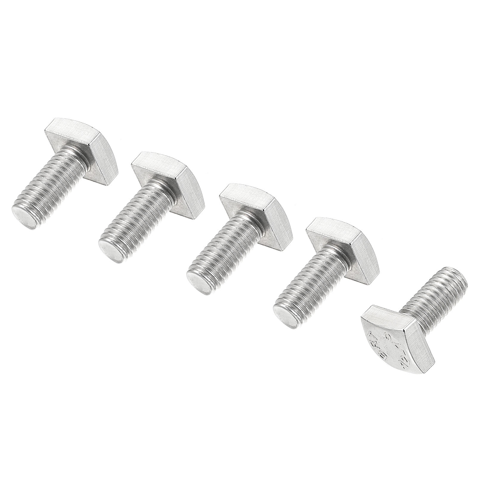 Square Head Bolt, 5 Pack M8x16mm 304 Stainless Steel Grade C Square