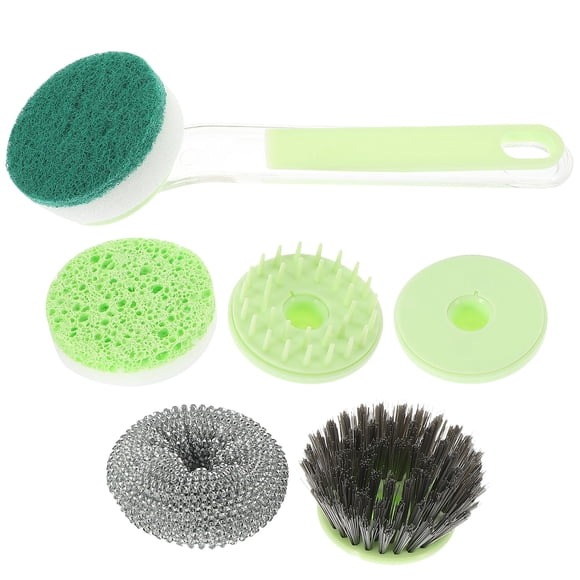 Greenadscape 1Jgo Cepillo Para Platos Y Ollas Con Cabezales Sustituibles Color Verde