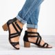 thumbnail image 4 of Nuevas sandalias con cremallera y correa cruzada Sandalias de tacón grueso con tacón alto para mujer Wmkox8yii hfjk3560, 4 of 6