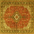 thumbnail image 1 of Ahgly Company Machine Washable Indoor Square Medallion Yellow Traditional Area Rugs, 7' Square, 1 of 4