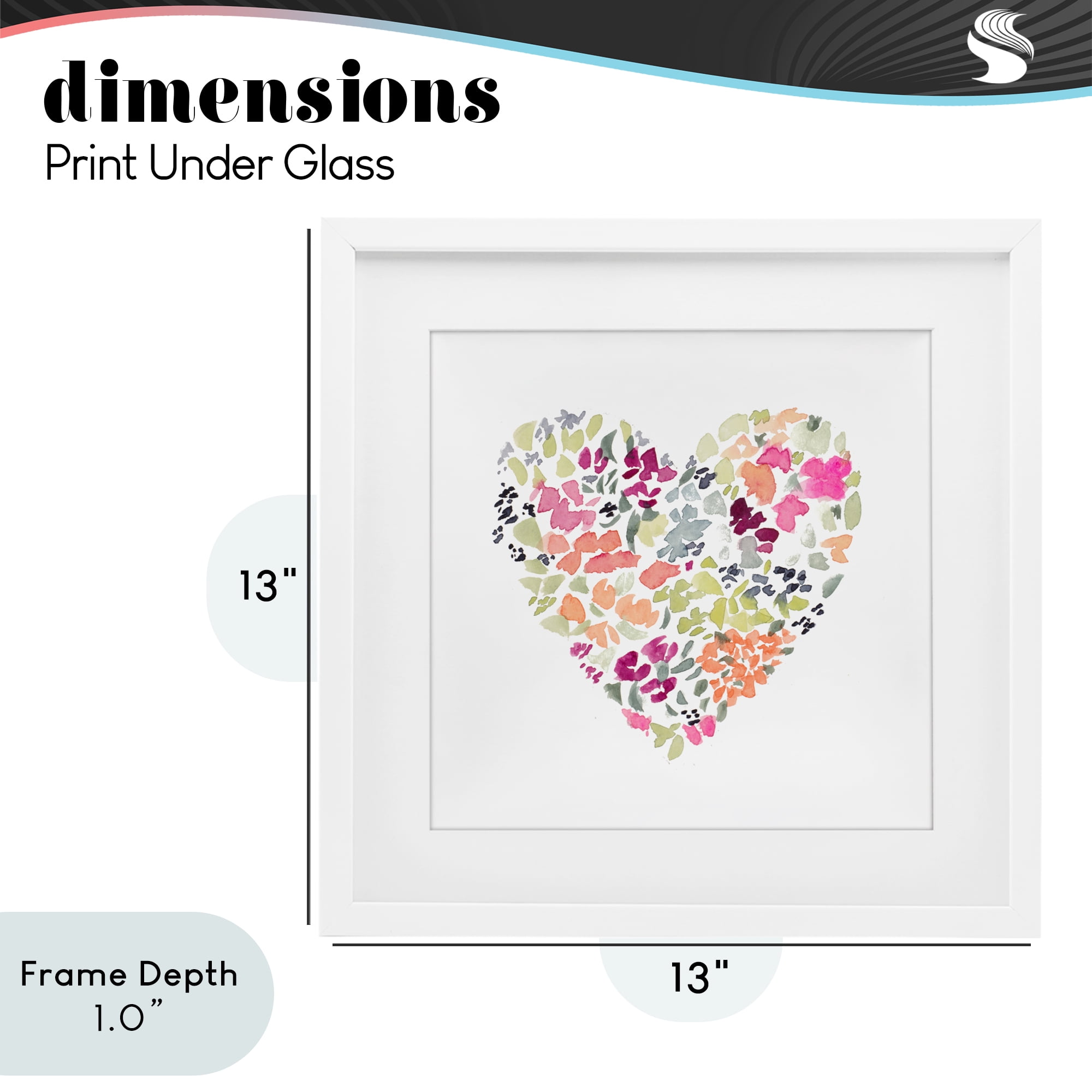 Stupell Industries Blooming Pastel Heart White Framed Print Under Glass, design by Lanie Loreth