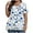 Blue, variant on Womens Oversized Printed V-neck Short Sleeved Top Without Positioning
