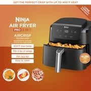 Ninja Air Fryer Pro XL 5-Qt, 3-in-1, 400°F Air Crisp Technology, Nonstick Crisper Plate, AF140 Black