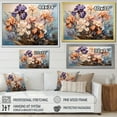 thumbnail image 4 of Designart "Timeless Elegance: Purple And Peach Irises" Irises Floater Framed Wall Art Living Room, 4 of 5