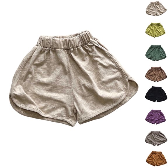 XINXIAOO Athletic Shorts for Girls Casual Elastic Waist Beach Vacation Shorts for Girls 18-24 Months