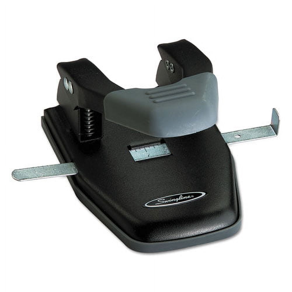 28-Sheet Comfort Handle Steel Two-Hole Punch, 1/4" Holes, Black/gray | Bundle of 5 Each