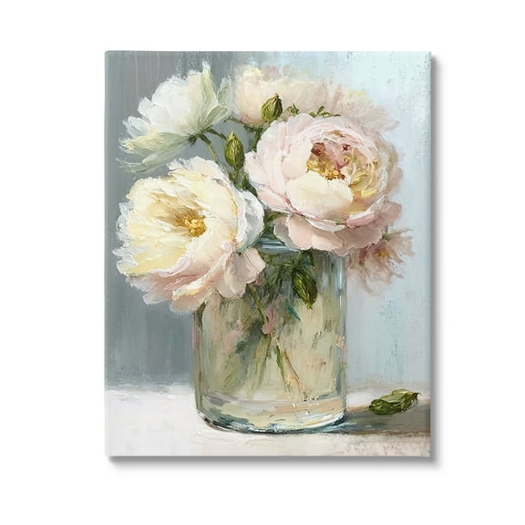 Stupell Industries Subtle Rose Blooms Botanical & Floral Painting Gallery Wrapped Canvas Art Print Wall Art, 16 x 20