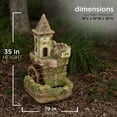 thumbnail image 4 of Alpine Corporation Outdoor Fairy Castle Waterwheel Tiered Fountain, 4 of 10