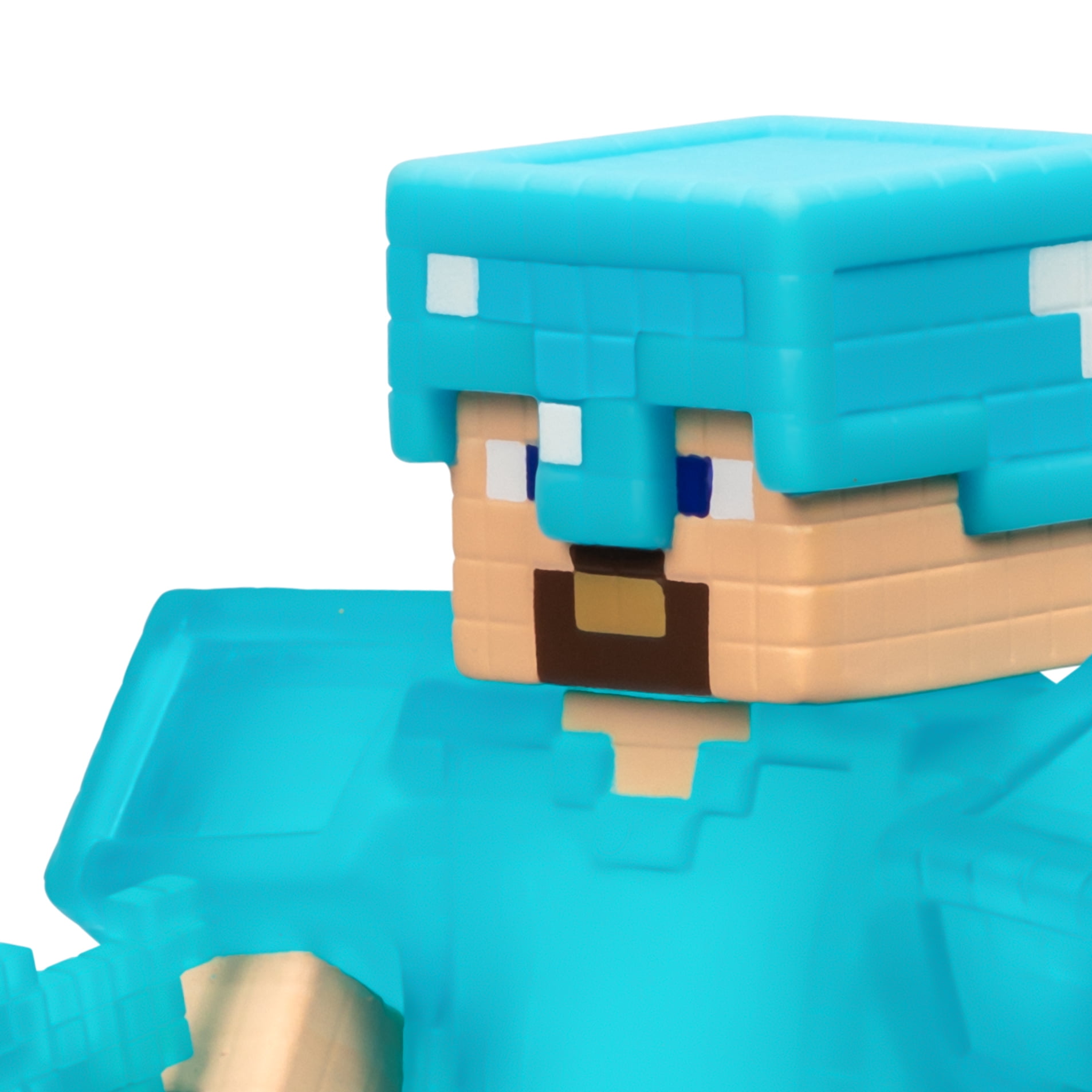 Heroes of Goo Jit Zu Minecraft Stretchy Characters, Steve with Diamond Armor & Sword, Ages 4+