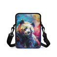 thumbnail image 2 of Eheartsgir Watercolor Panda Print Crossbody Bags, 2 Layer Zipper Polyester Shoulder Pouch for Travel and Hiking, Messenger Bag, 2 of 7