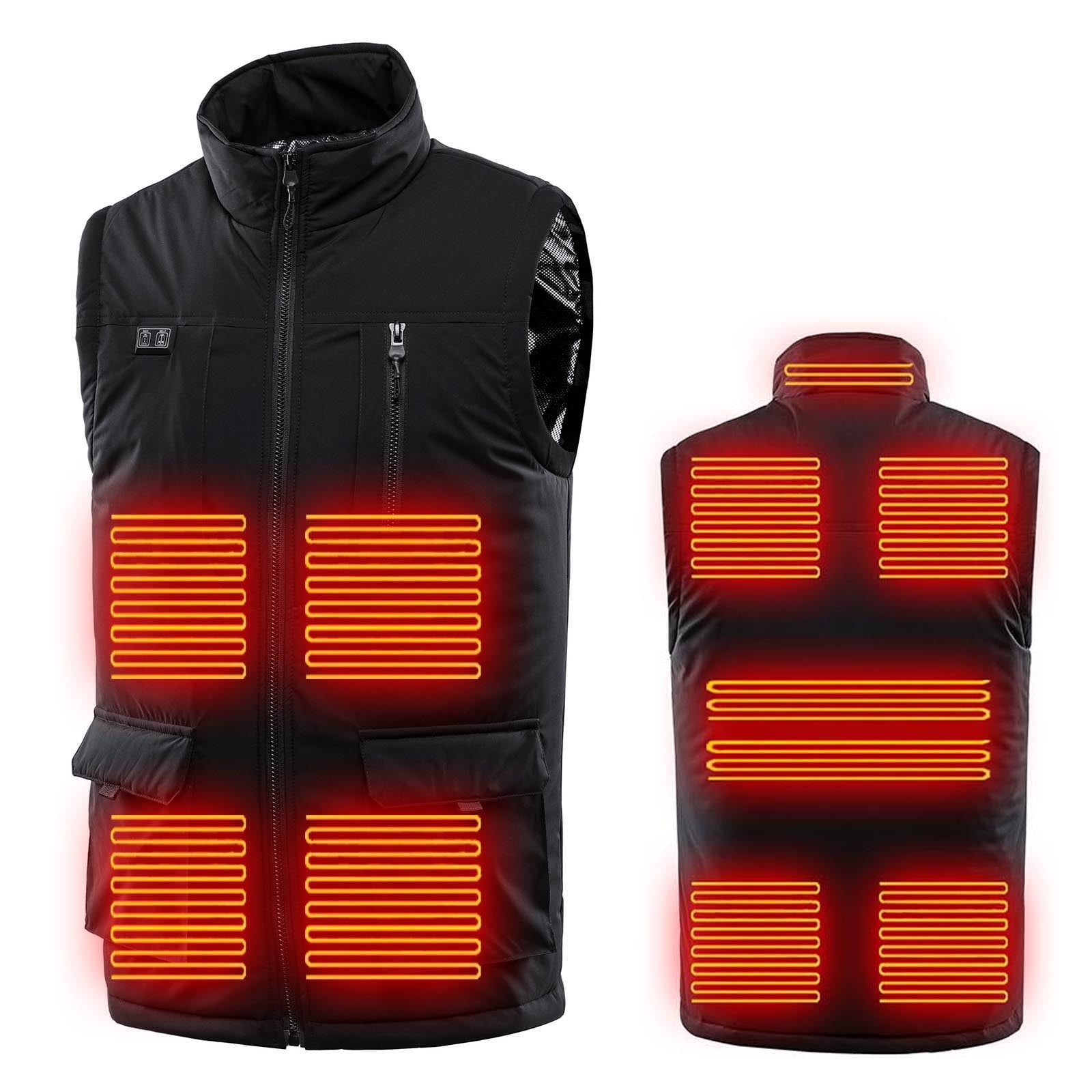 USB Charging Heated Vest with 11 Heating Pads Waterproof& Windproof Heated Vest For Outdoor Unisex Heated Vest 