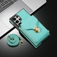 thumbnail image 6 of Dteck Crossbody Shoulder Strap Wallet Case for S22 Ultra, RFID Blocking Leather Purse Case with Card Holder Protective Handbag Flip Stand Cover with Zipper Pocket for Women Girls Men, Mint, 6 of 9