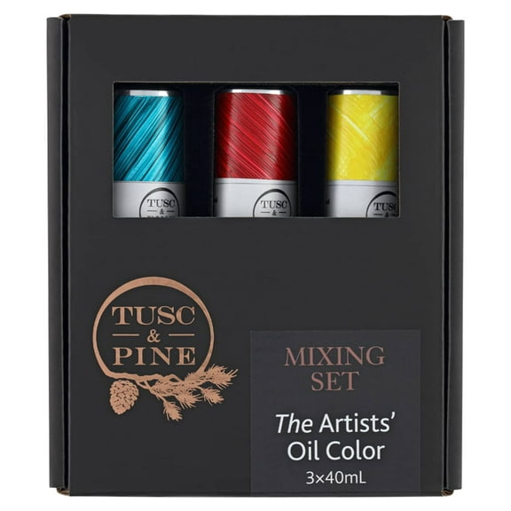 Tusc & Pine Artist Oil Paint - Mixing Colors, Set of 3 40 ml, Non-Yellowing, Rich & Creamy Consistency, Maximum Pigment Load, Small Batch Milled Oil Paints Made in the USA for Professional Artists