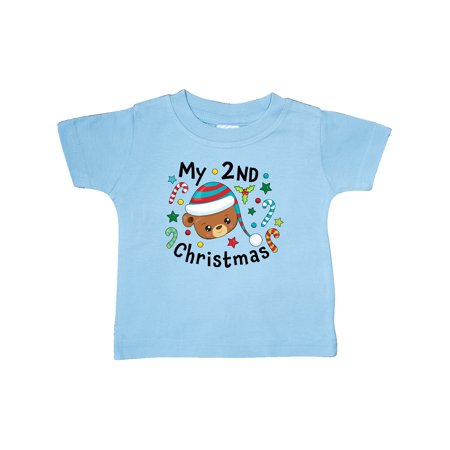 

Inktastic My 2nd Christmas Cute Bear with Candy Canes Gift Baby Boy or Baby Girl T-Shirt