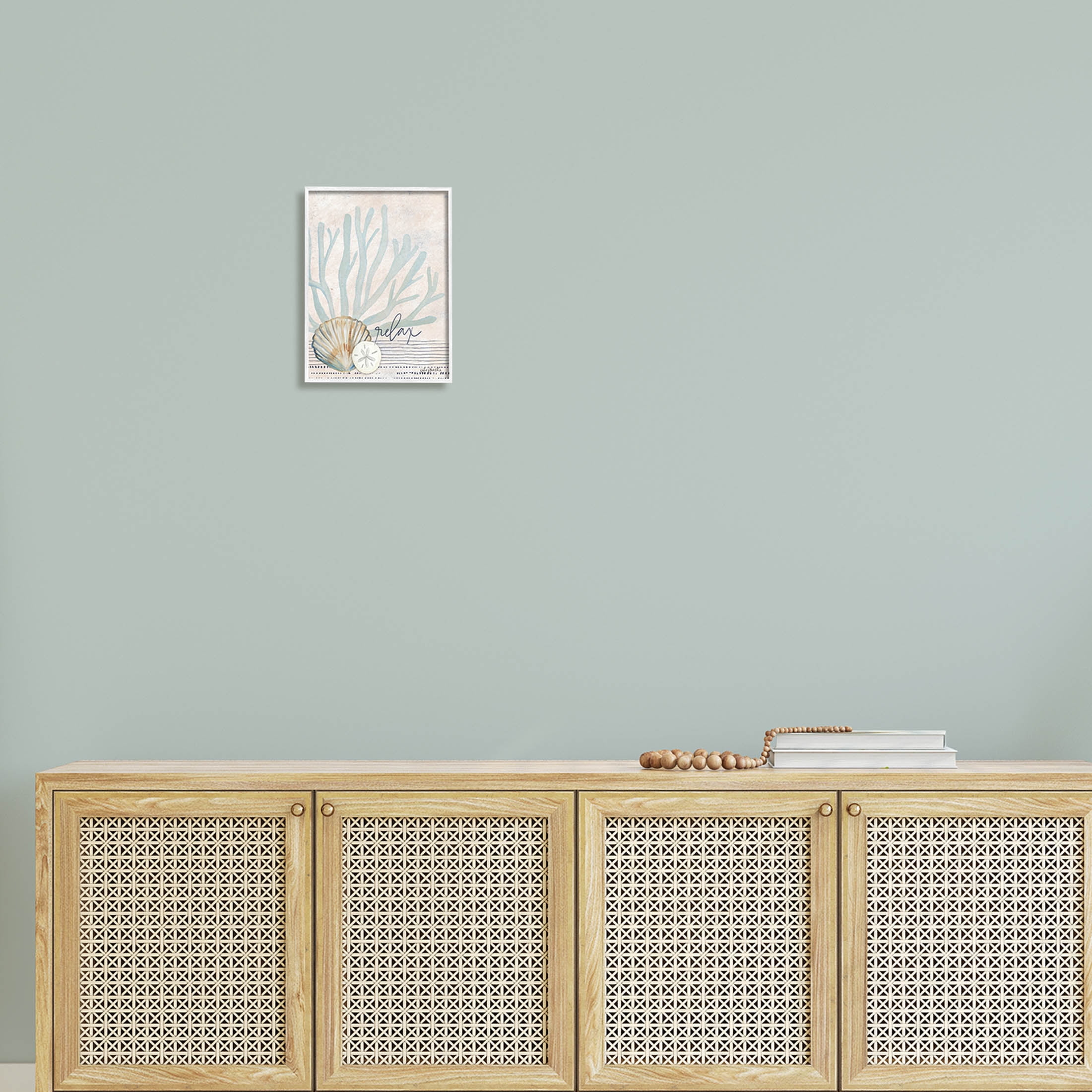 Stupell Industries Striped Sea Life Aquatic Seashells Graphic Art White Framed Art Print Wall Art, Design by Katie Doucette