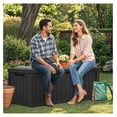 thumbnail image 2 of 120 Gallon Resin , Weather Resistant Outdoor Storage Box for Patio Pillow, Garden Tools, Pool Supplies, Lockable, Easy Assembly, Extra Seat or Table with Cushion (Black), 2 of 9