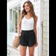 thumbnail image 5 of Pantalones Cortos de Verano para Mujer, Ropa Deportiva Informal, Ropa Deportiva de , Ropa de Playa para Vacaciones, Moda de Otoño Cómoda. Gris Oscuro L, 5 of 8