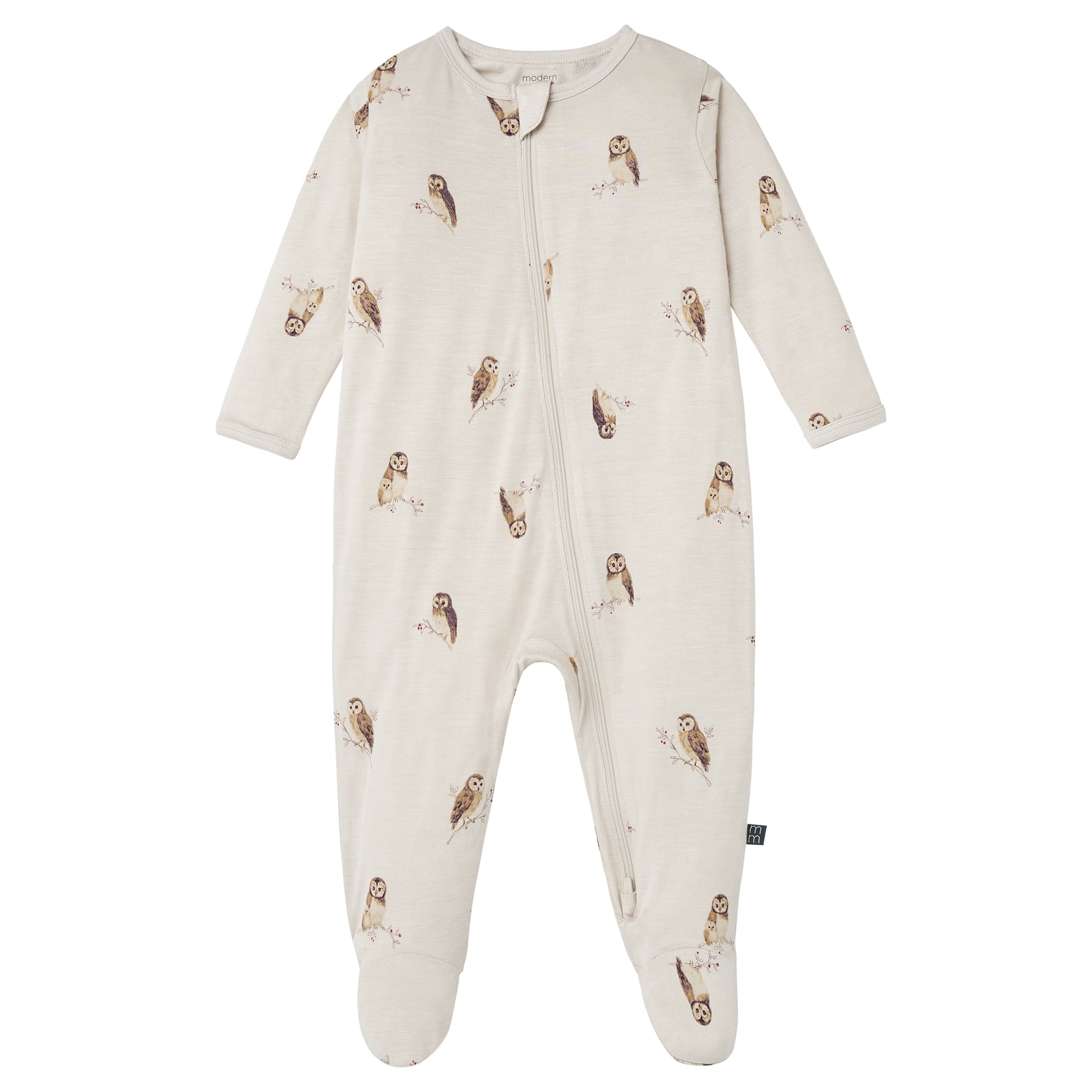 Modern Moments by Gerber Neutral Two-Way Zip Viscose Sleep ´N Play Footed Pajama , Sizes Newborn - 6/9 Months