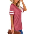 thumbnail image 4 of KISSMODA Women Casual V Neck Short Sleeve T Shirt Ladies Summer Casual Top Tee Blouse, 4 of 7