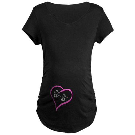 

CafePress - Baby Girl Handprint Maternity T Shirt - Maternity Dark T-Shirt