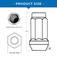thumbnail image 2 of 4 Black Bulge Acorn Closed End 12x1.5 Cone Seat Lug Nuts 1.38" Tall Honda Acura, 2 of 2