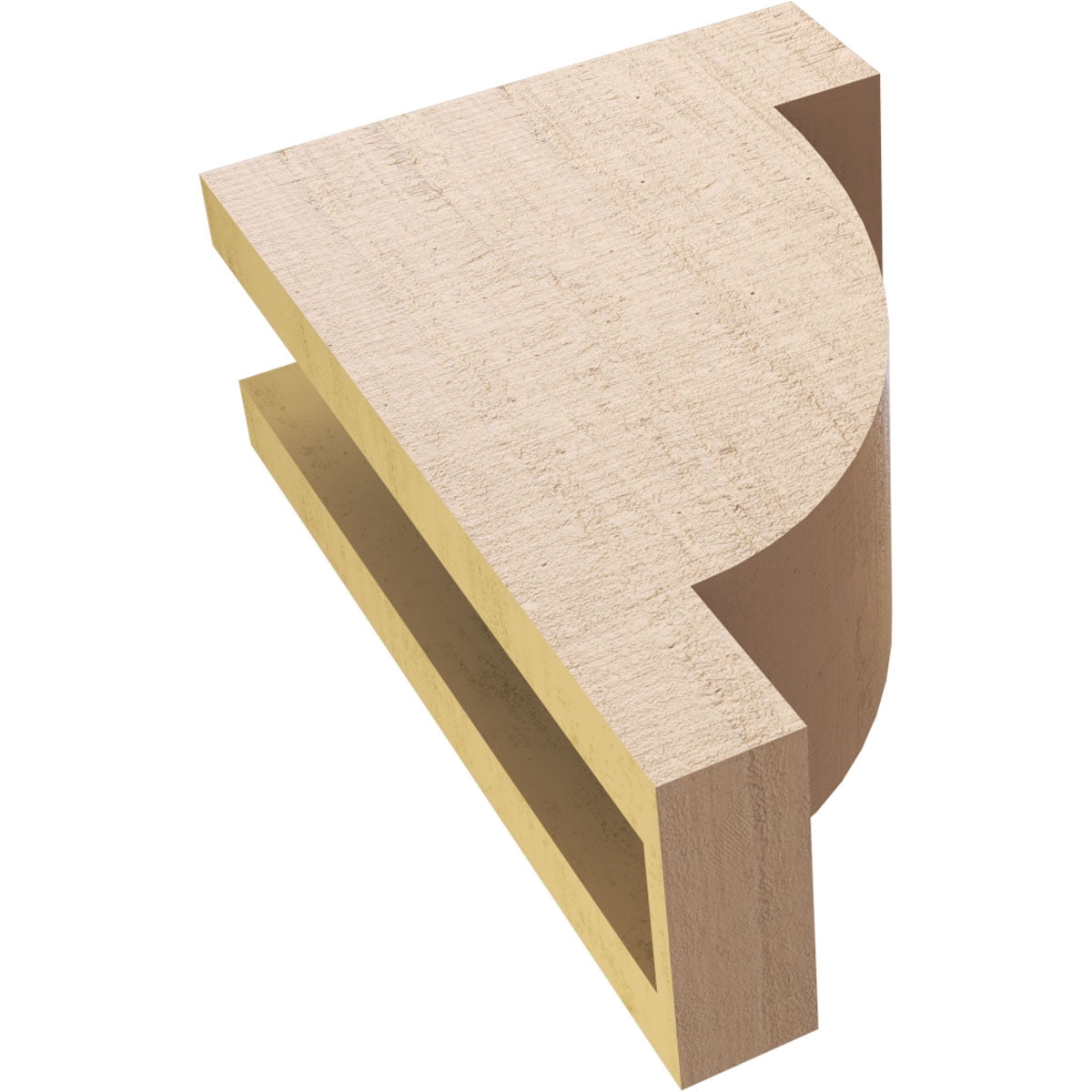 4"W x 8"D x 12"H Classic Alpine Rough Cedar Woodgrain TimberThane Corbel, Primed Tan