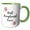 Green/White, variant on 3drose, Floral Best Receptionist Ever Watercolor Pink Flowers Reception Clerk, 11oz Two-tone Yellow Mug