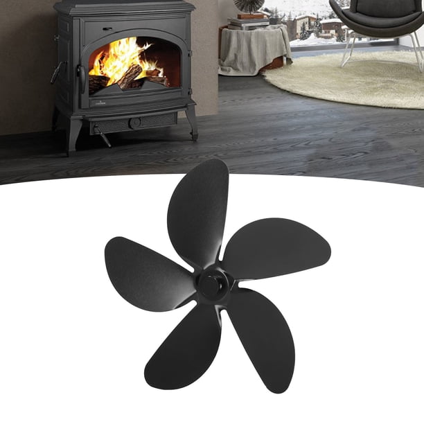 Ventilador De Estufa De Leña, Aspa De Ventilador Para Chimenea De Gran Volumen De Aire, Tamaño Compacto De Alta Eficiencia, Liviano Con Piezas De Montaje Para Uso Doméstico