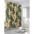 thumbnail image 5 of Beige Green Leaves Waterproof Fabric Shower Curtain, Farmhouse Vintage Botanical Shower Curtain for Bathroom Curtains Bathtubs Hotel Washable Shower Curtains with 12 Hooks Standard 60x72, 5 of 6