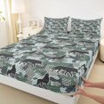 thumbnail image 4 of Manfei Vintage Camo Bed Sheets,Wild Wolves Full Size Sheets,Green,4 Pieces,1 Flat Sheet, 1 Fitted Sheet and 2 Pillowcases, 4 of 6