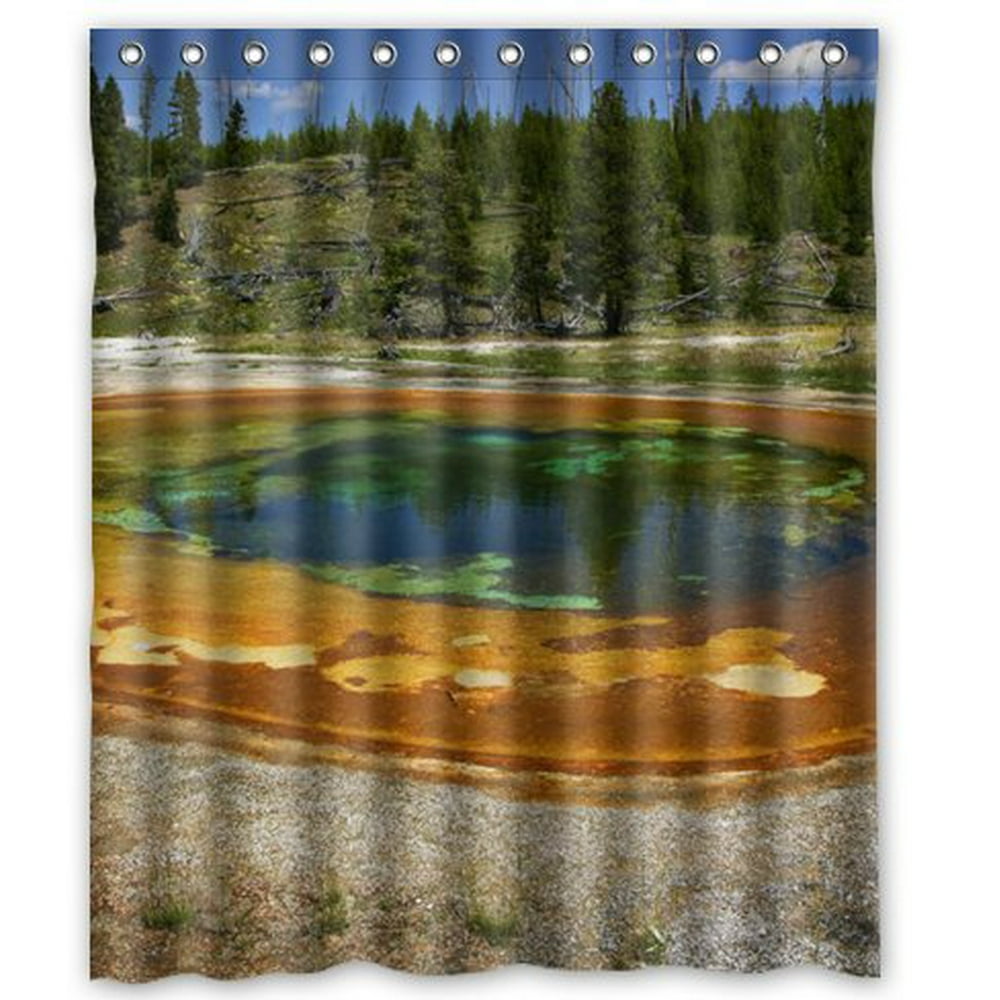 MOHome Yellowstone National Park Shower Curtain Waterproof Polyester