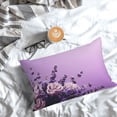 thumbnail image 3 of Salouo Lavender Roses Arrangement Pattern Pillow Cases,1PC Pillow Covers with Envelope Closure Decorative Pillow Case for Bed Couch,Pillows Not Included-14"x20", 3 of 6